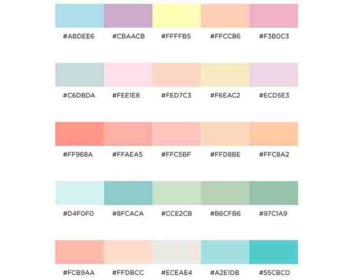 Pastel Color Palette with Hex Codes